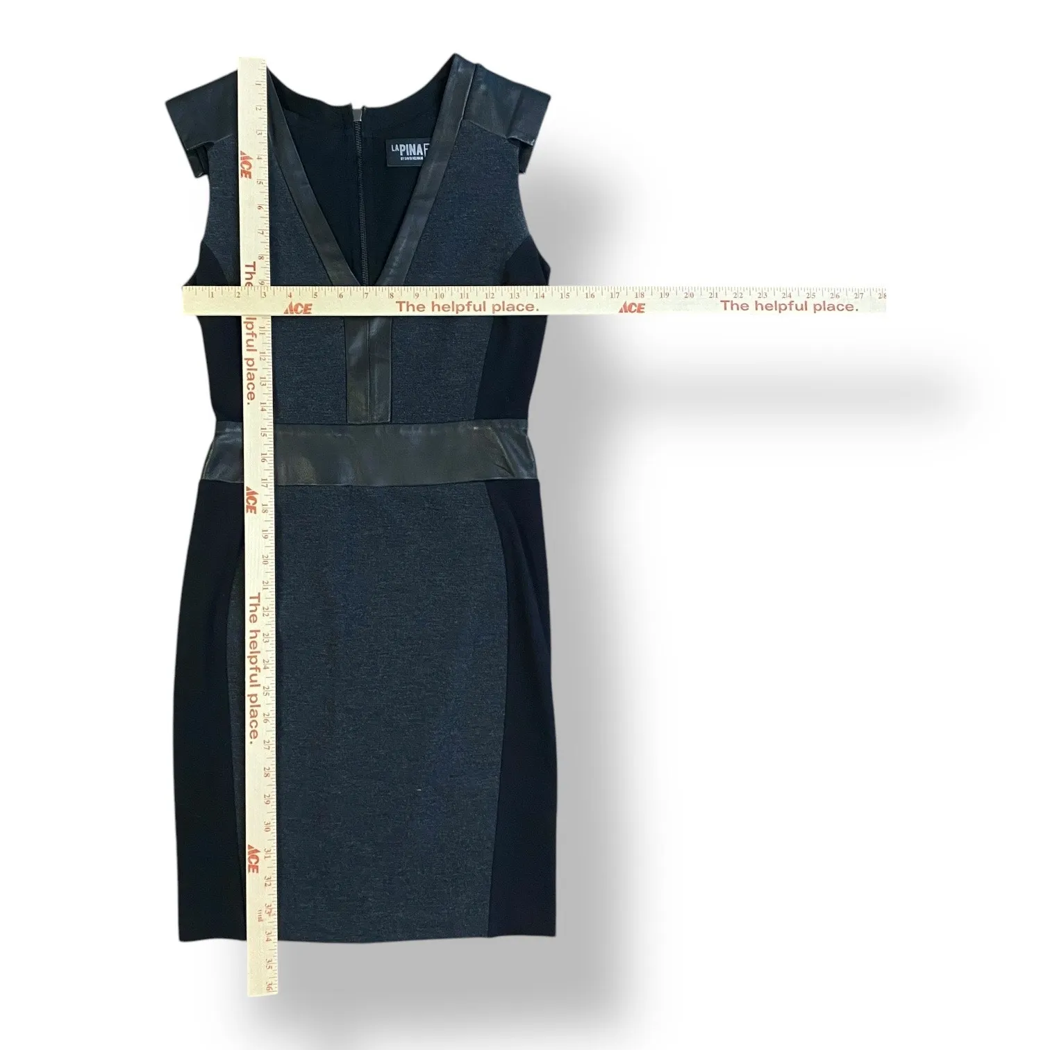 Revolve LaPina by David Helwani Black‎ Knit & Lambskin Leather Mini Dress Size S - Image 3