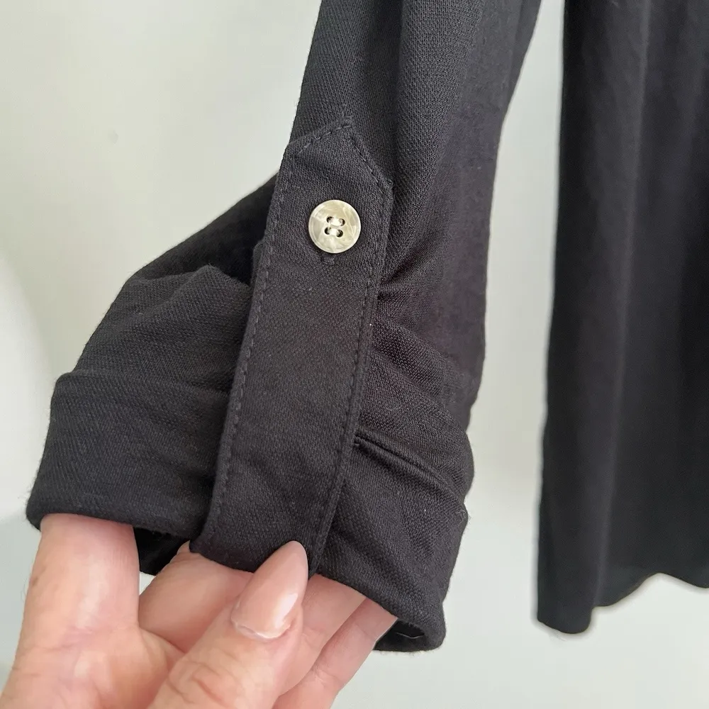 Magaschoni  Relax Fit Roll Tab Sleeve Collared Button Down Shirt top MEDIUM NWOT - Image 6