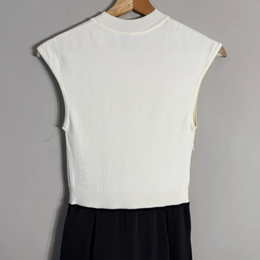 Hugo Boss Ferdola Mixed Media Midi Dress Women's XS Ivory Black Career Chic NWOT - Image 13