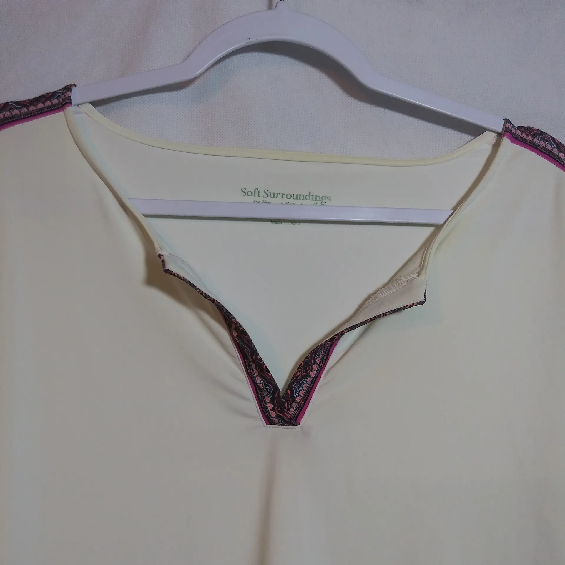 Soft Surroundings Avisa UPF Stretchy Swim Cover Up White Aztec Trim Size L - Image 2