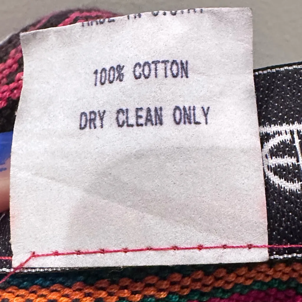 Vintage Kelly‎ Stryker Colorful Aztec Mini Wrap Skirt 100% Cotton Sz 4 Blue - Image 7