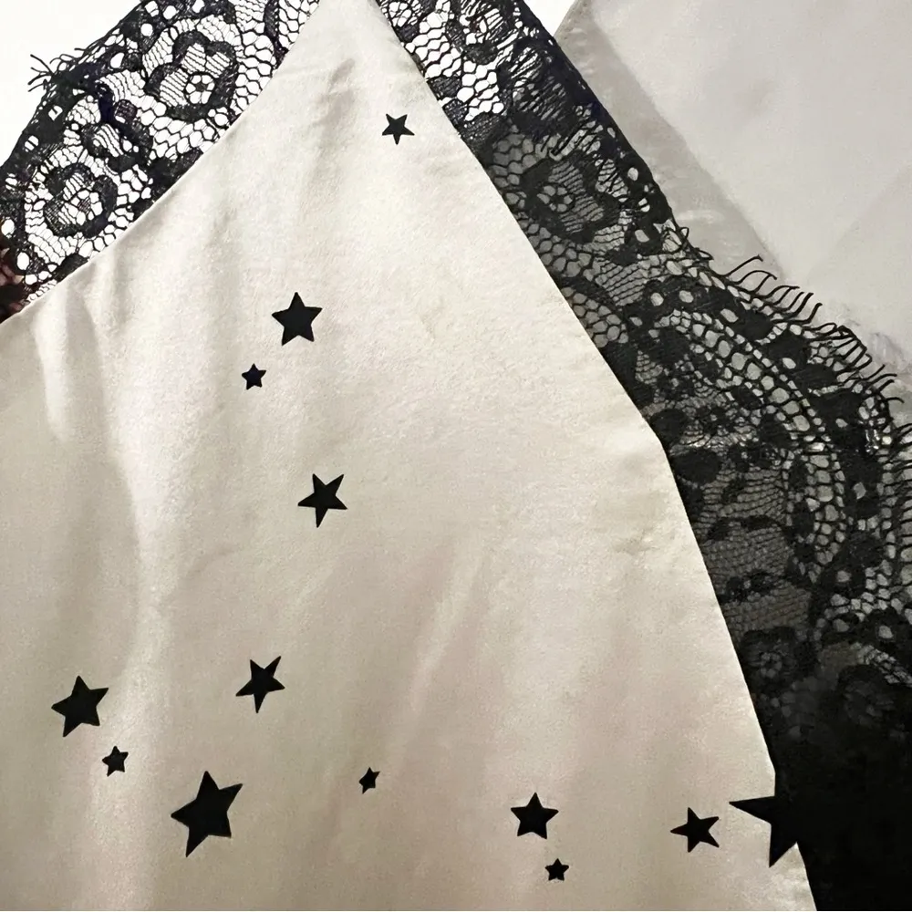 Cami NYC Star Print Gray Silk Lace Tank Top Size Small S - Image 4