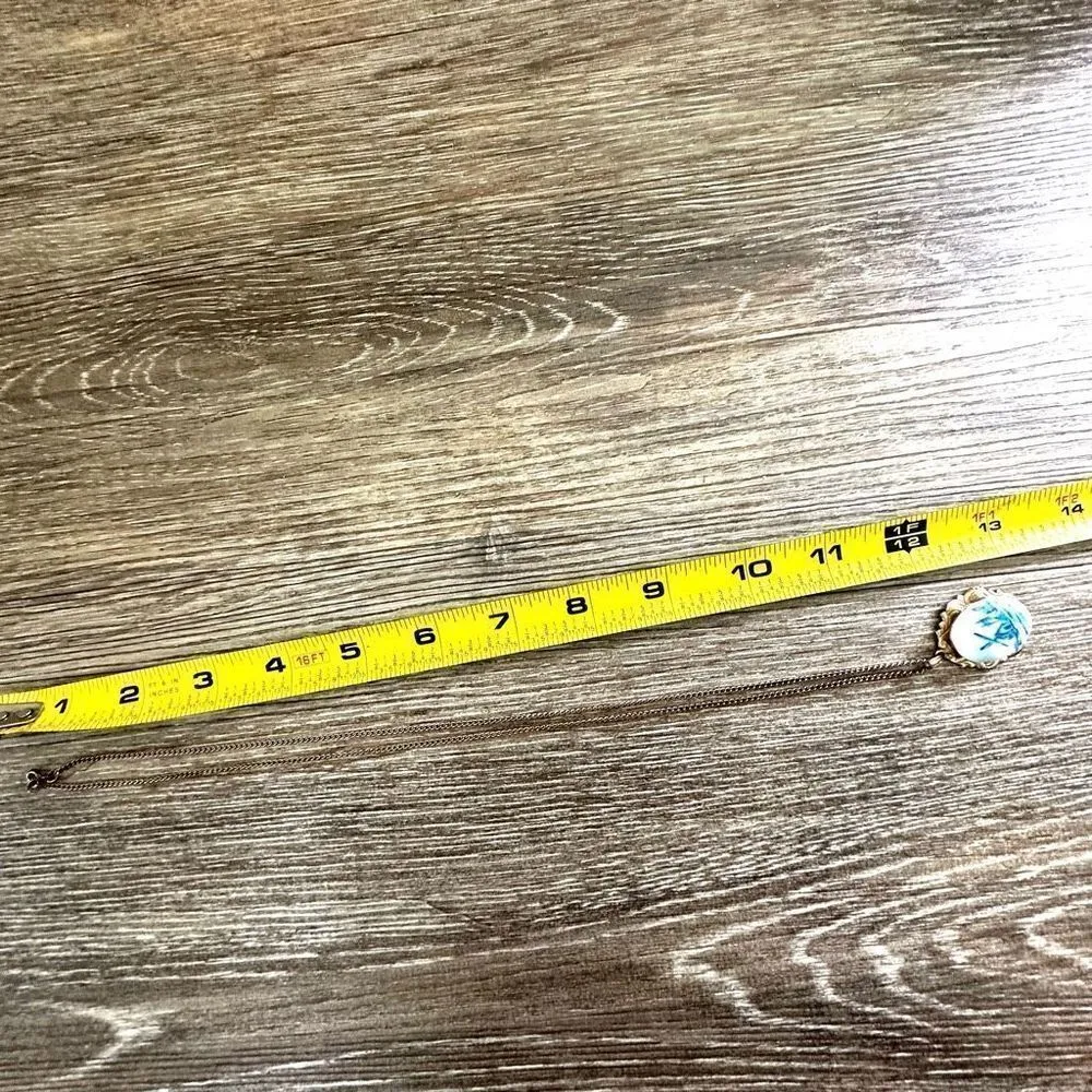 Vintage blue and white windmill pendant necklace - Image 8