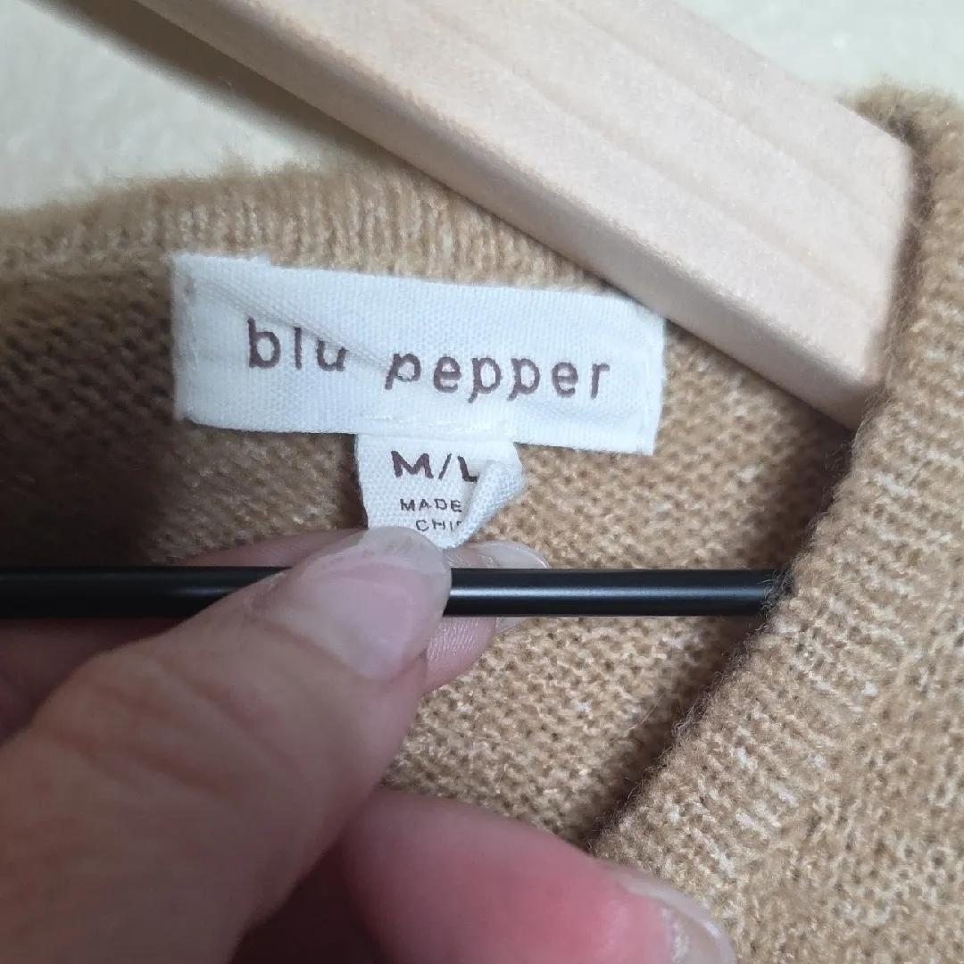 Blu Pepper Color-Block Sweater Tie Back Relaxed Brown Gray White Womens Size M/L - Image 2