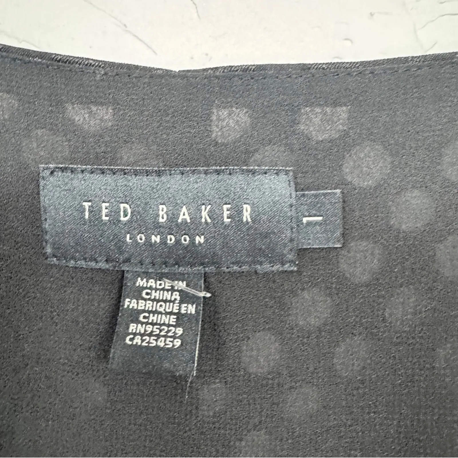 Ted Baker Black Lazare D Ring Wrap Top Blouse Womens XS Puff Shoulder Coquette - Image 3