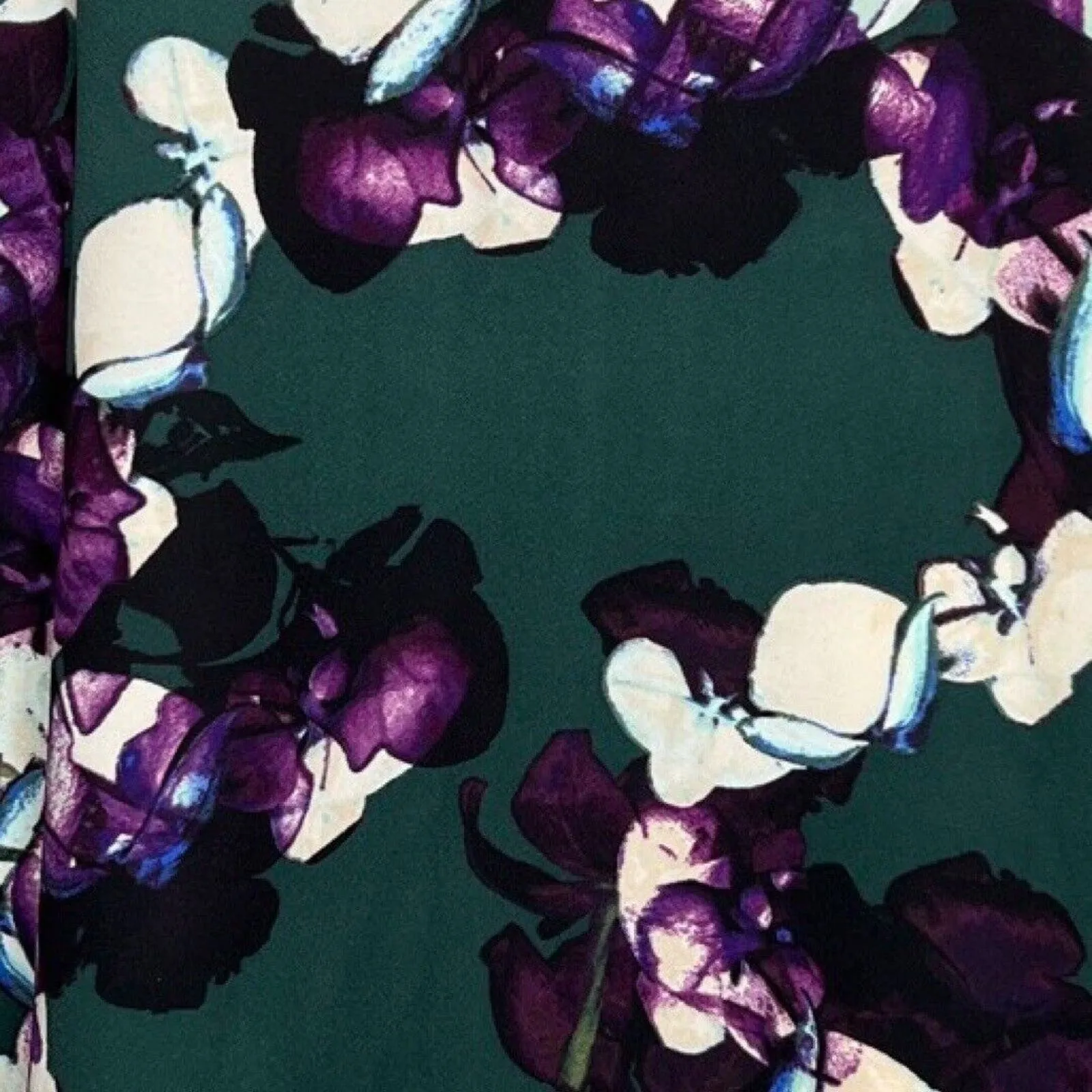 Banana Republic Skirt Womens 0 Green Purple Floral Flowers A-Line Bloomcore Boho - Image 5