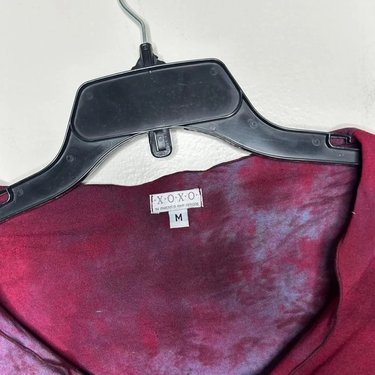 vintage Y2K 2000s retro purple and red tie dye long sleeve lettuce hem top Shirt - Image 4