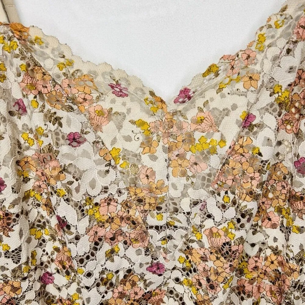 Victoria's Secret Womens Size S Multi-Color Floral Sheer Lace Teddy Romper - Image 4