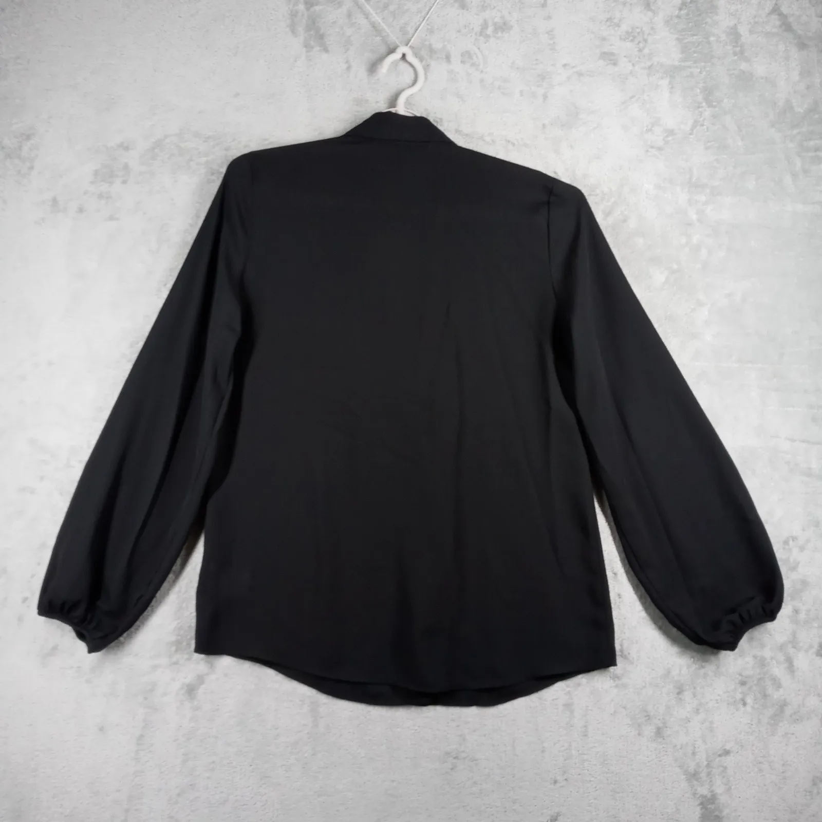 Express Black Ruffle Front Blouse Y2K Button Up Top Size S Office Goth‎ Chic - Image 3