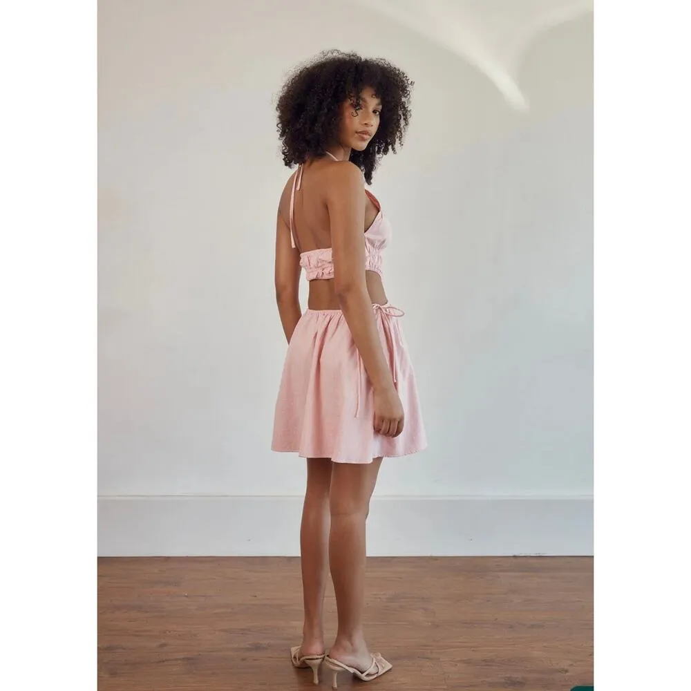 Sabo Caliana Pink Sleeveless Halter Cutout Cami Camisole Mini Tank Dress Size M Size M - Image 5