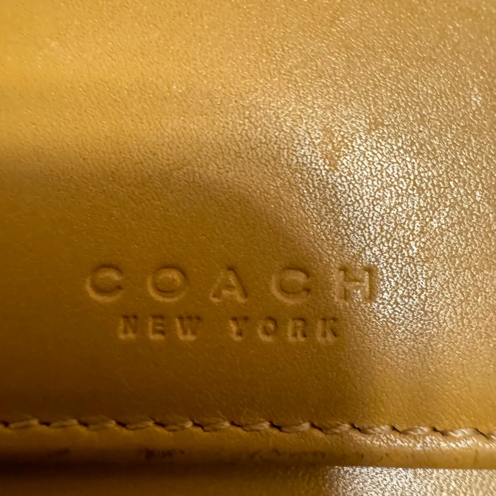Coach Vintage Leather Wallet‎ Snap Closure Camel 5x4” A - Image 2
