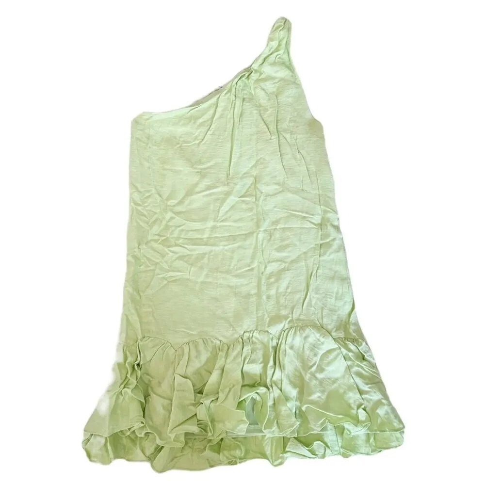 NWT BCBGeneration Melon Ruffled One Shoulder Dress w/Transparent Belt - Size 0 - Image 2