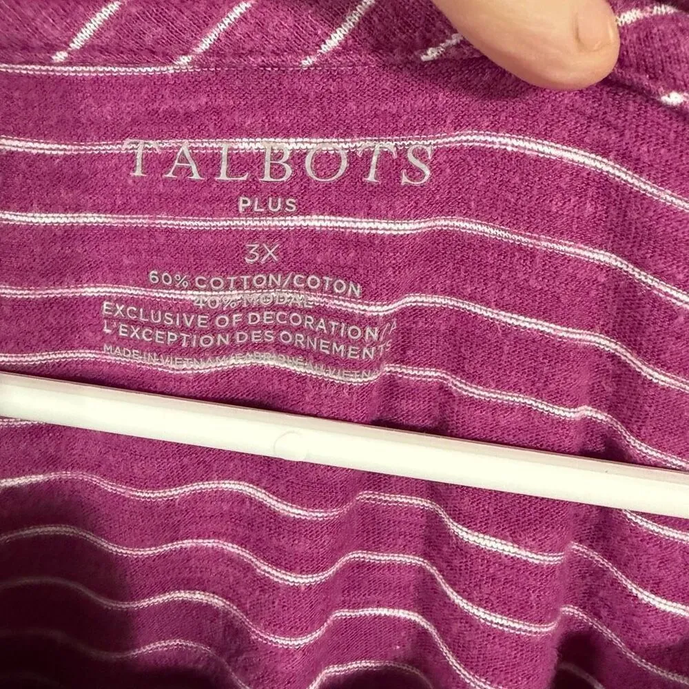 Talbots women’s 3X  striped 3/4 sleeve girl‎ walking dog top ￼￼ - Image 4