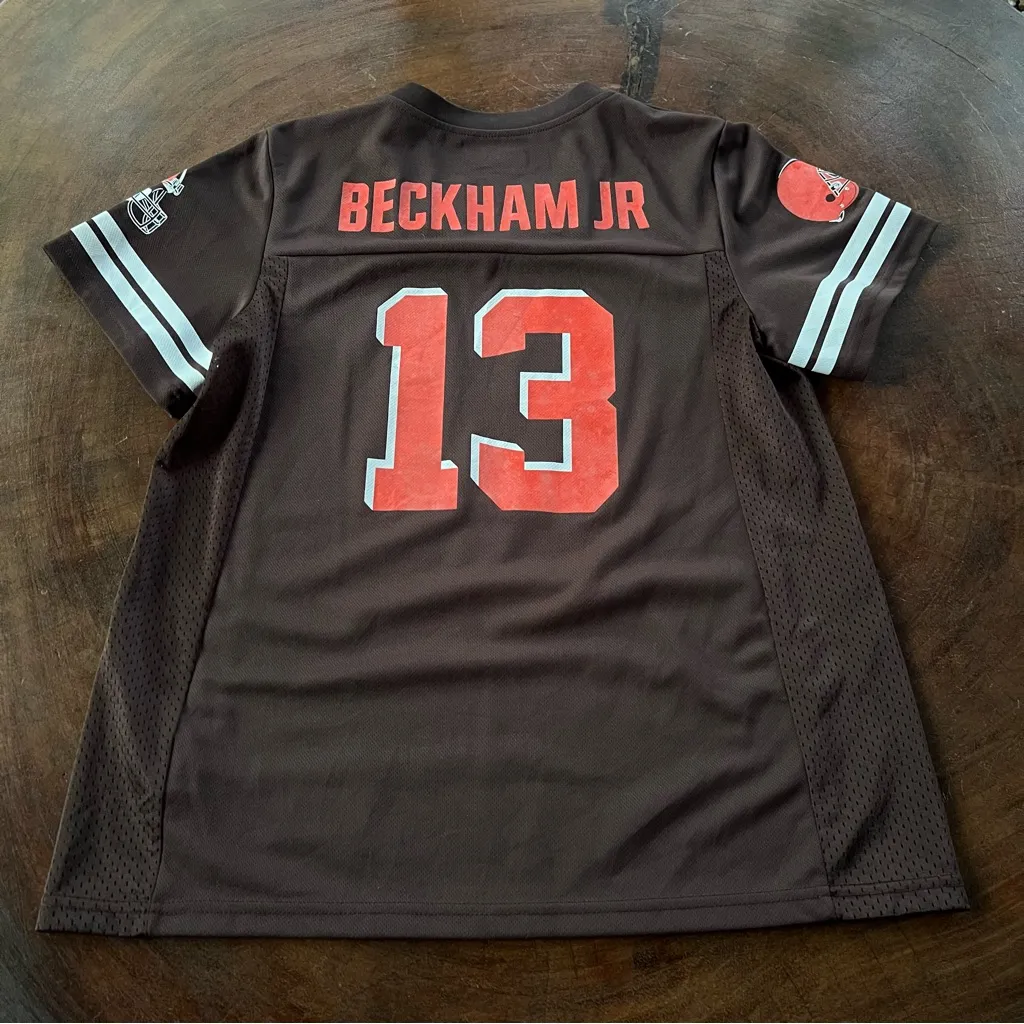 Women’s Brown NFL Team Jersey Odell Beckham JR 13 Cleveland Browns Jersey Medium - Image 2