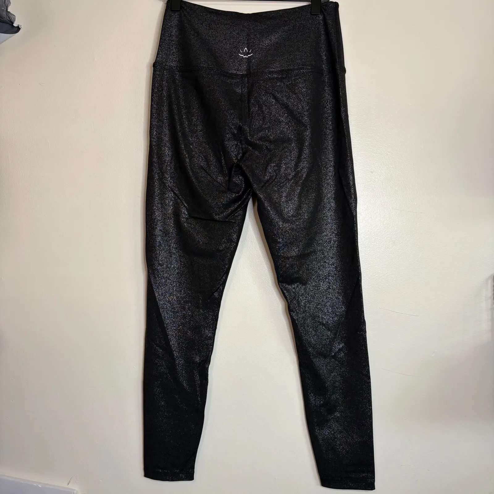 Beyond Yoga High Waisted Metallic Sparkle Leggings Black Women's Size L - Image 3