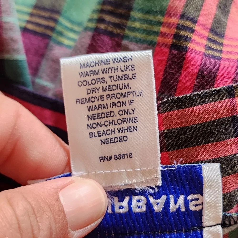 Vintage Suburbans 80s Pink & Green Madras Plaid Deadstock Long Shorts Size 6 - Image 6