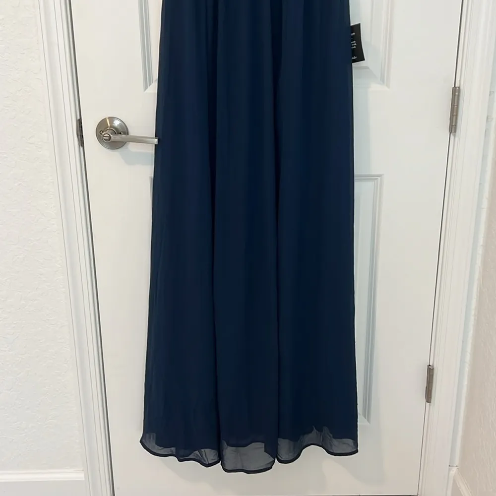 NWT Lulus Thoughts of Hue Navy Blue Surplice Maxi Dress XS - Image 15