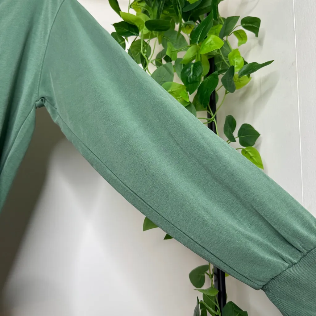 Athleta Seasoft Willow V-Neck Sweatshirt UPF 50+ Vineyard Green Modal S Small - Image 11