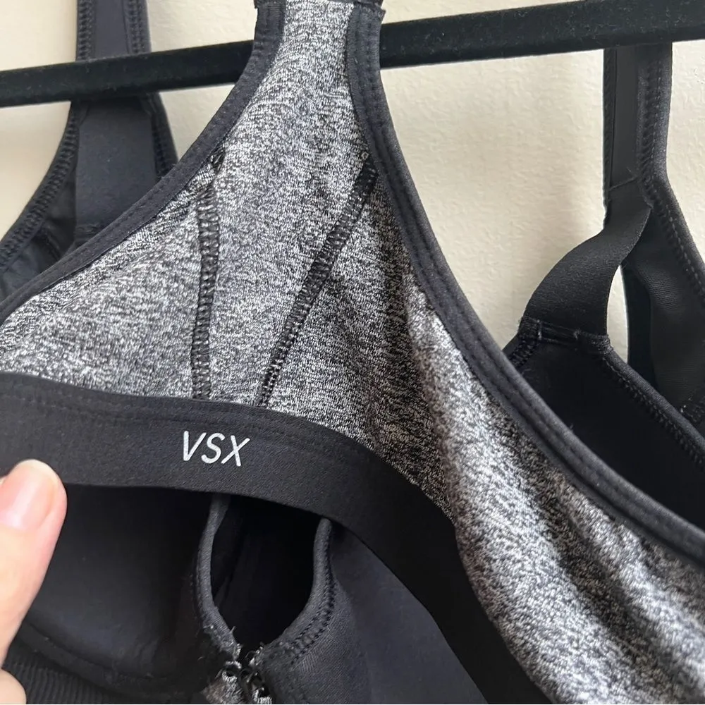 Victoria’s Secret Sport Zip Front Supportive Sports Bra Gray VSX Size 34B - Image 5