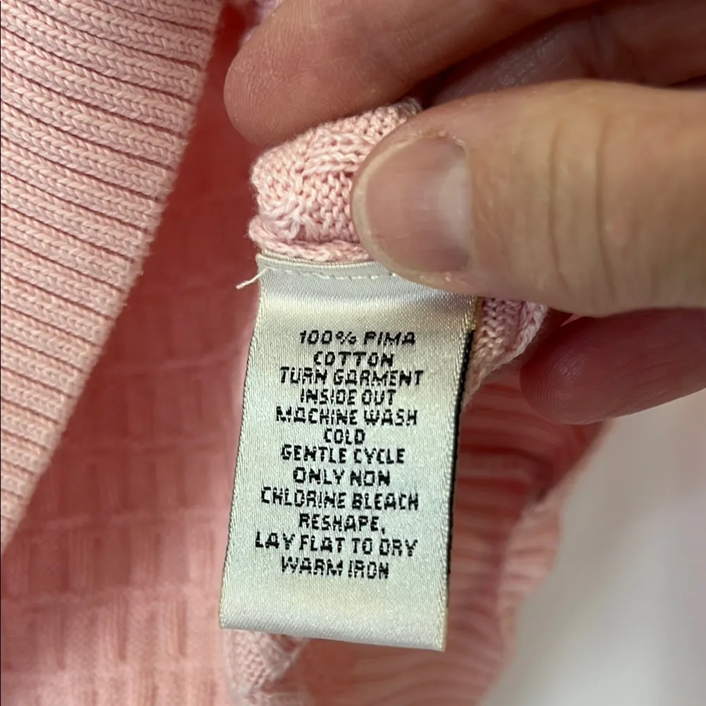 Talbots Pink V-Neck Textured Sweater - Image 5