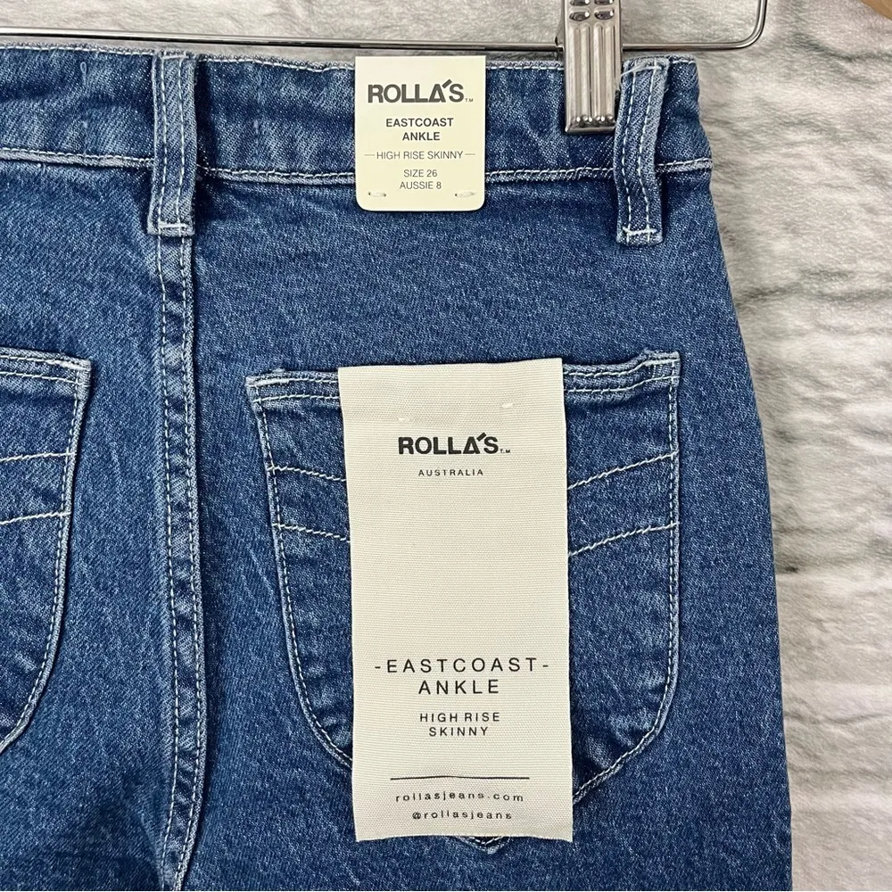 NWT Rollas 26” Eastcoast Ankle Misty Blue Organic High - Image 10