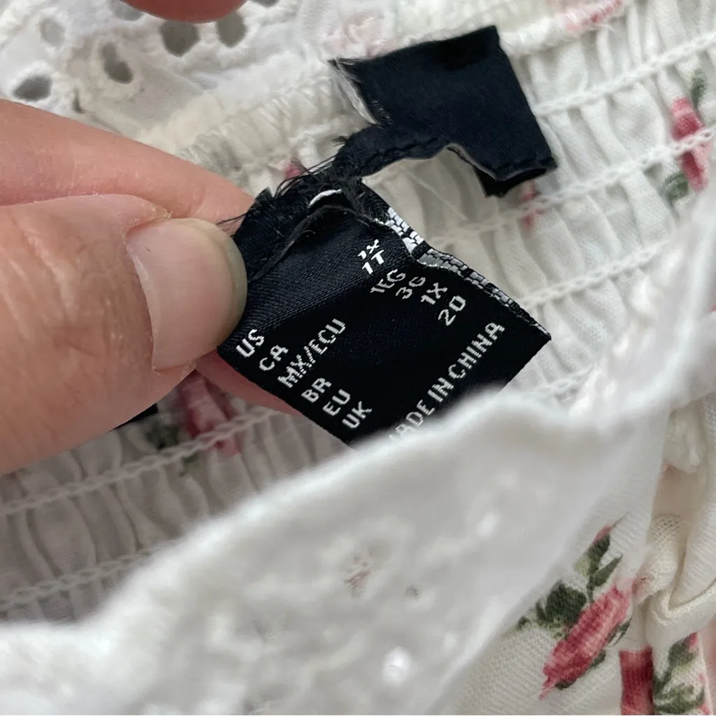 Forever 21 Top floral lace corset lace up womens White (size 1x) cottagecore - Image 2