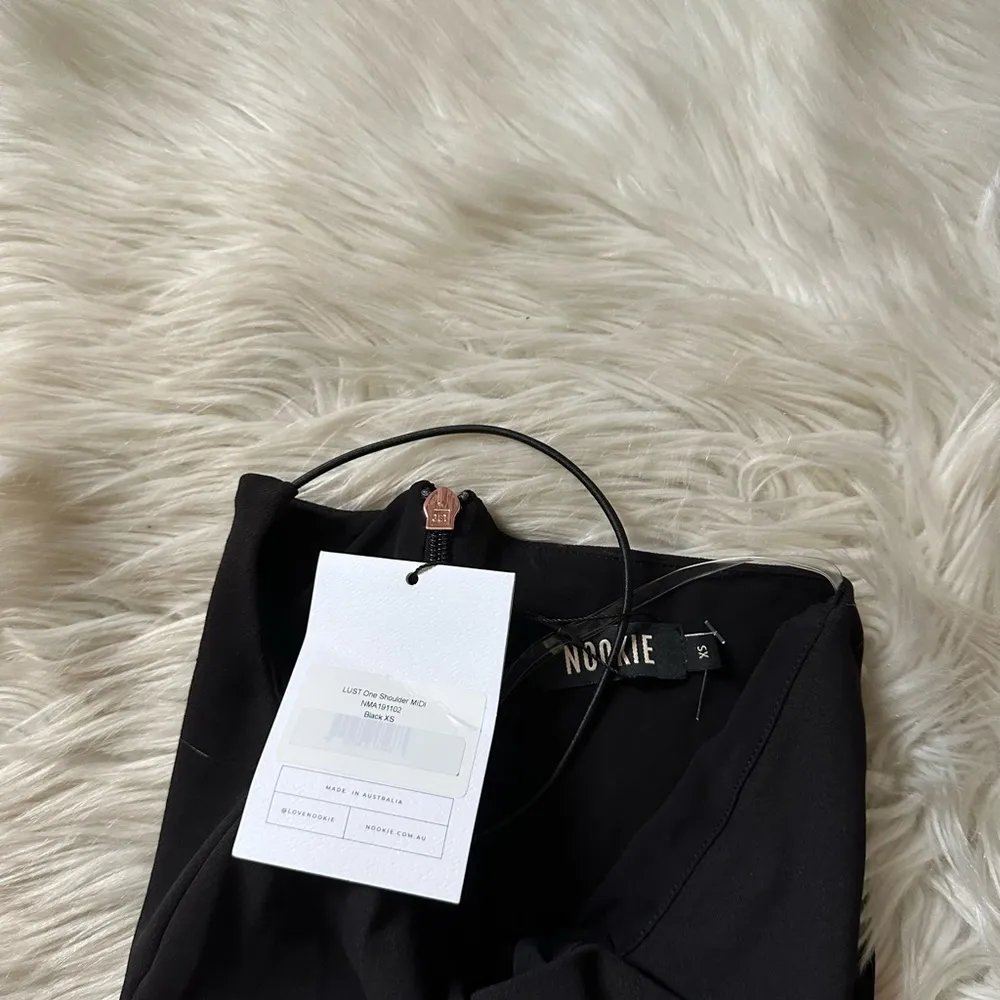 NOOKIE Lust One Shoulder Midi Dress In Black - Image 4