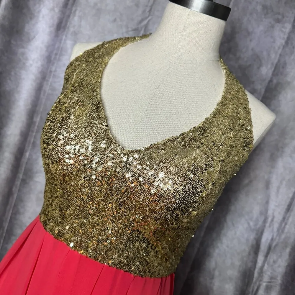 NEW Juniors B Darlin Sequin Halter Mini Dress Homecoming Prom Dance Sz 1/2 New - Image 3