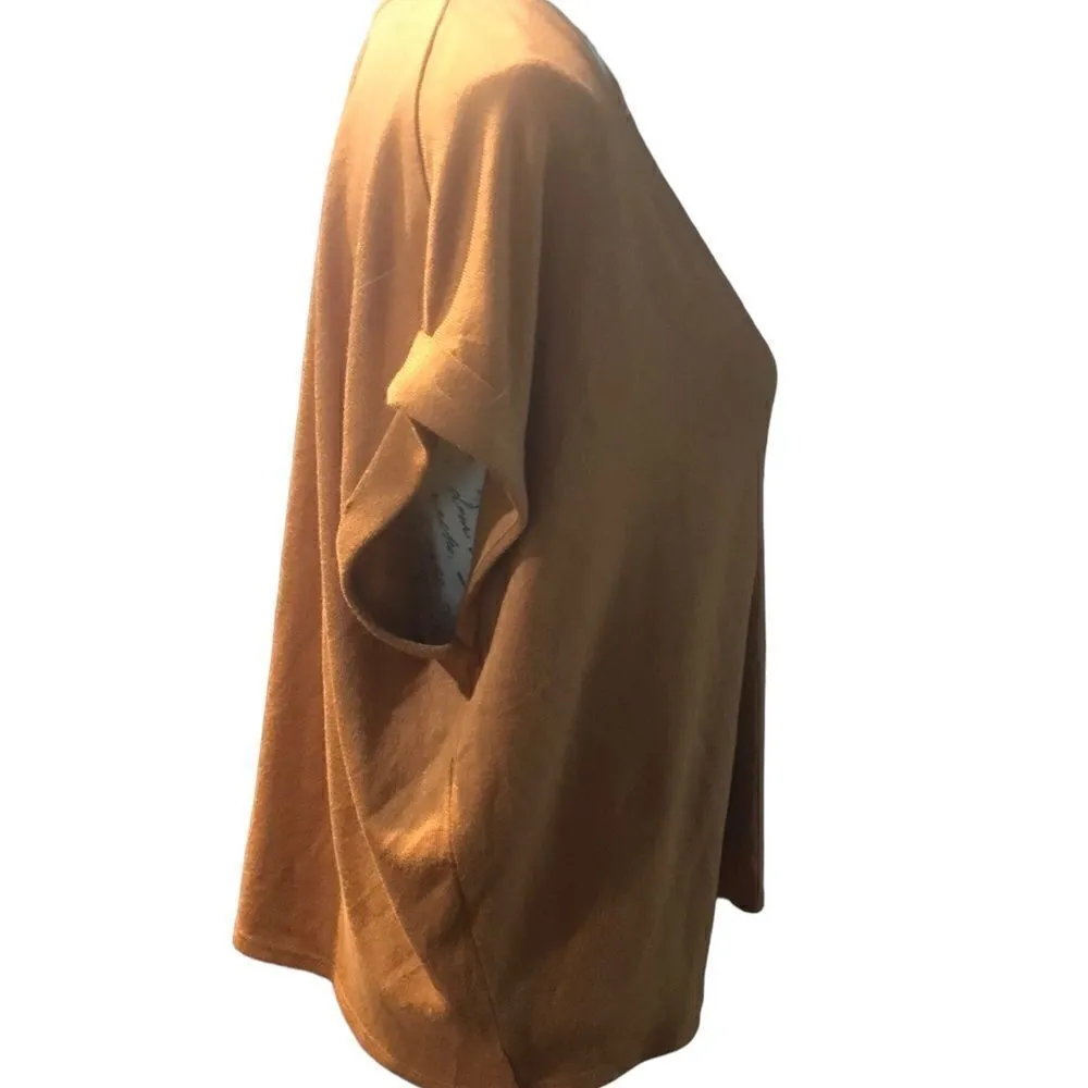 Mod Ref Large Rust Color Road Curve V Neck Blouse - Image 4