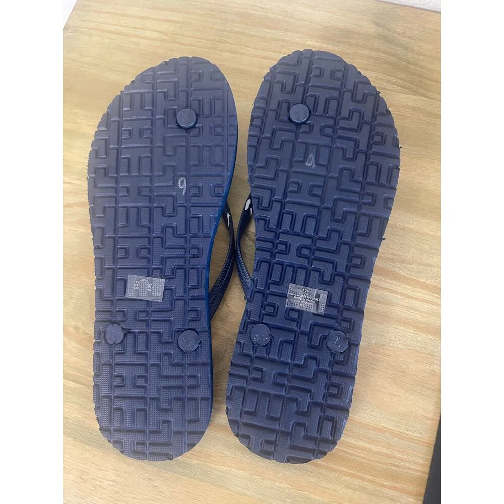 Tommy Hilfiger Blue & White Floral Classic Rubber Thong Flip Flop Womens 10 - Image 5