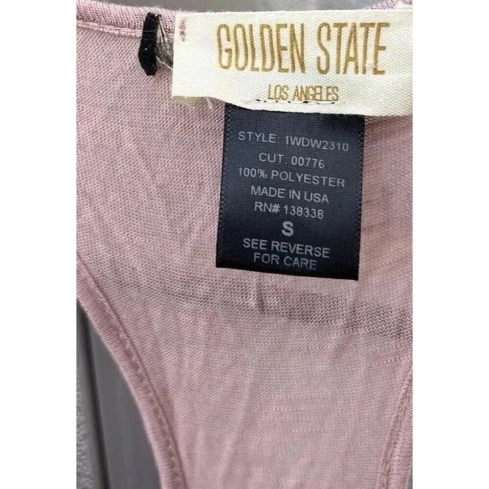 Golden State Los Angeles Women’s Pink Peach Shiny Blouse Top Size Small - Image 12
