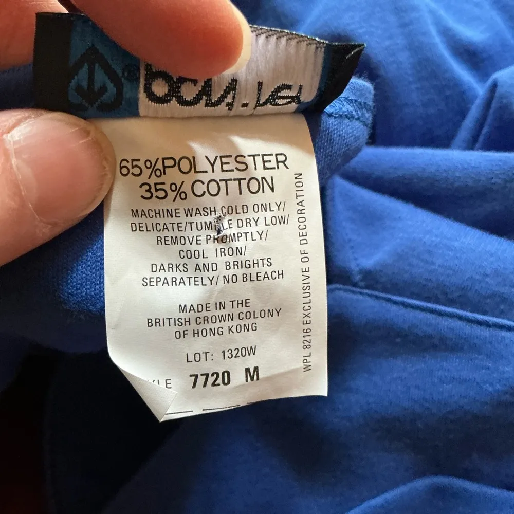 Vintage 80s NWT blue v neck top Size M - Image 4