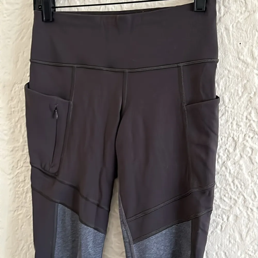 Athleta All In Structure 7/8 Tight Leggings Arbor Olive Green Gray Pocket Small - Image 5