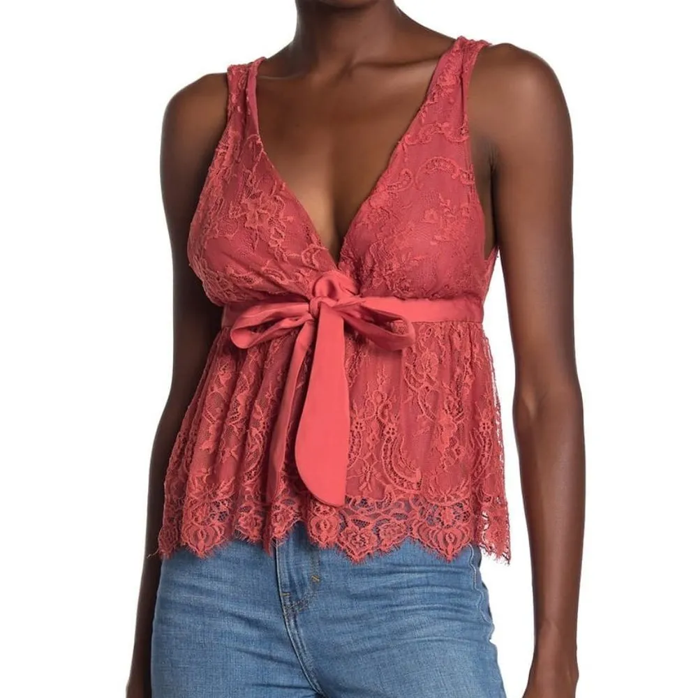 NWT Free People Chante Lace Tank Top In Frenchie Kiss XS - Image 4