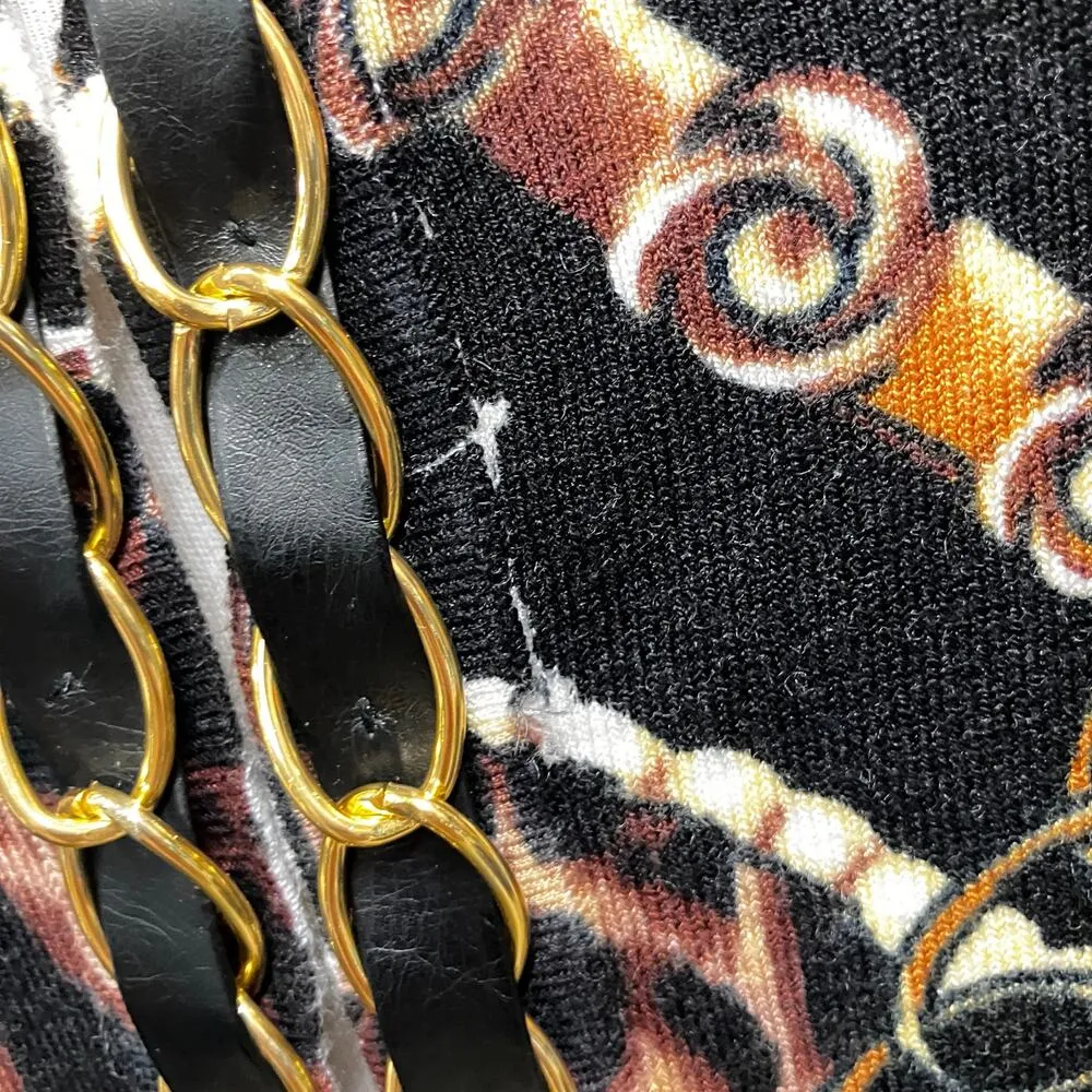 Boston Proper Cardigan Sz S Leopard Animal Chain Classy Maximalist Careerwear - Image 10