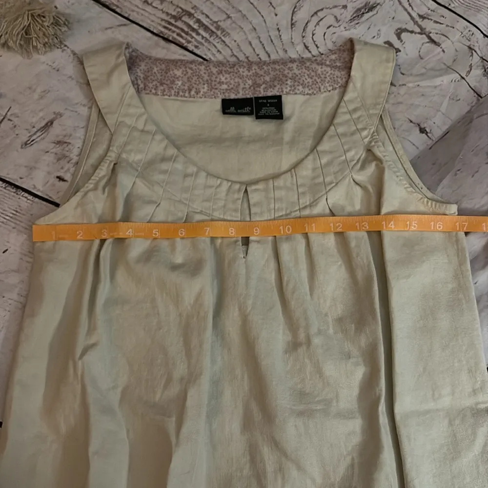 Willi Smith small nwot Cream Sleeveless Dress with Scalloped Hem/ tunic - Image 4