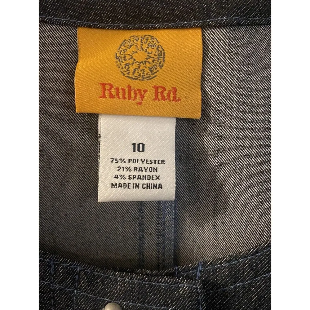 Ruby Rd Women's Denim Blazer / Jacket snap up size 10 - Image 4