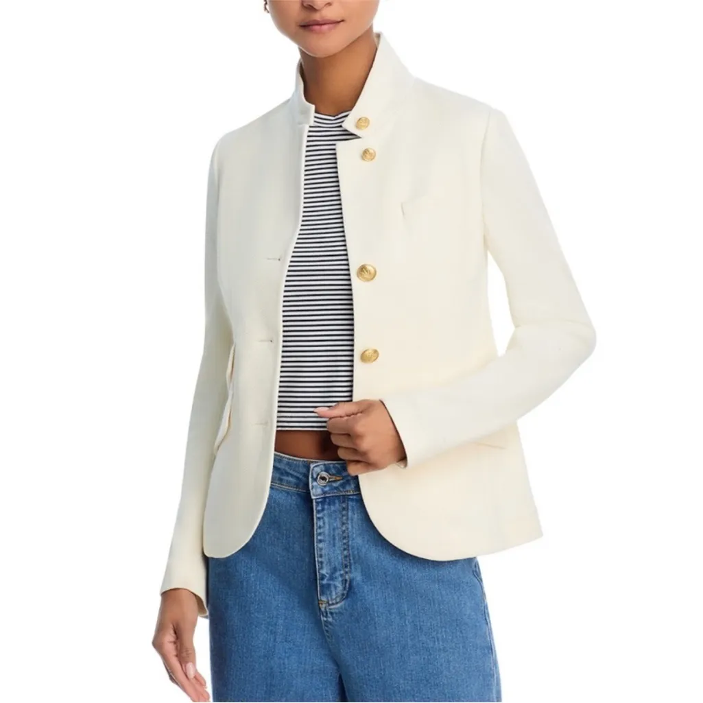 Rag & Bone Slade Textured Ivory Knit Blazer 4 - Image 11