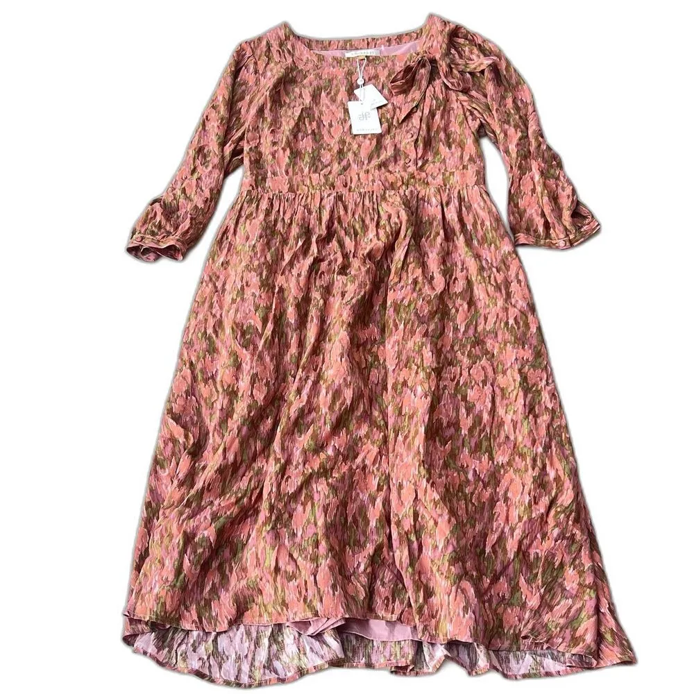 DownEast Basics Ziggy Tie womens Lyra‎ midi Dress long luxury chic boho size  XL - Image 5