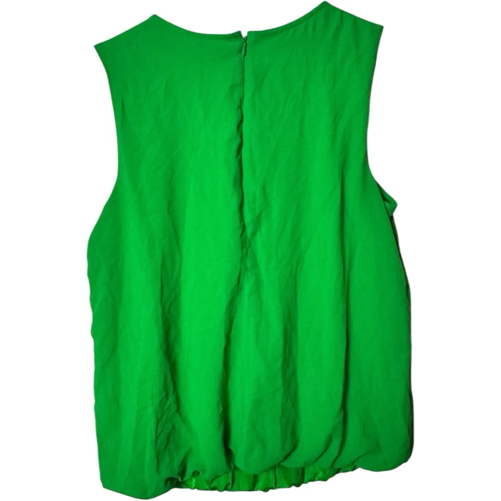 Liz Claiborne Women's Dressy Green Sleeveless Flowy Top Sz L - Image 7