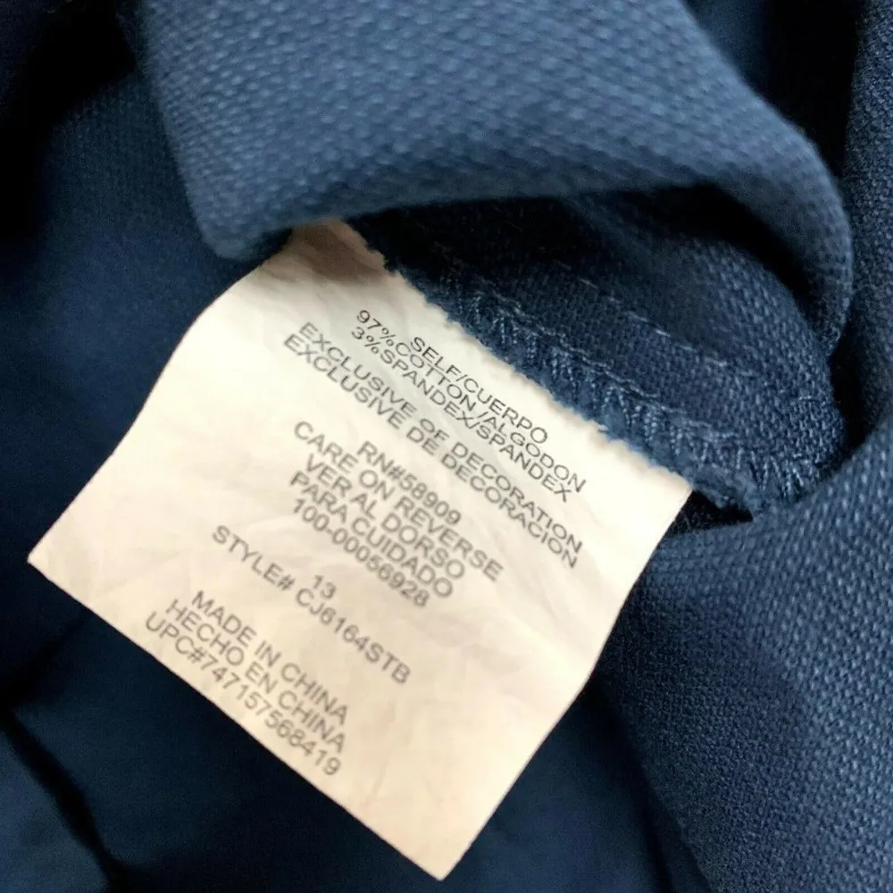 Copper Key Button Front A-Line Mini Skirt Navy - Image 4