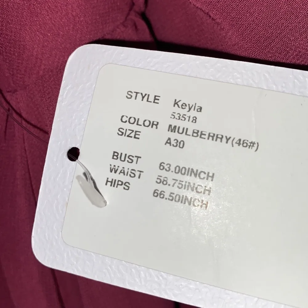 Azazie keyla dress gown wedding NWT size A 30 mulberry lined - Image 4