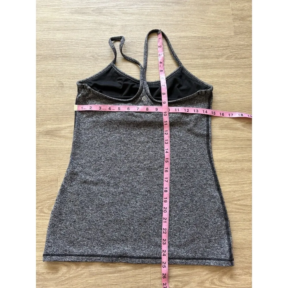 Lululemon Power Pose Tank Women Size 6 Gray Athletic Yoga Sportswear Pilates Top - Image 7
