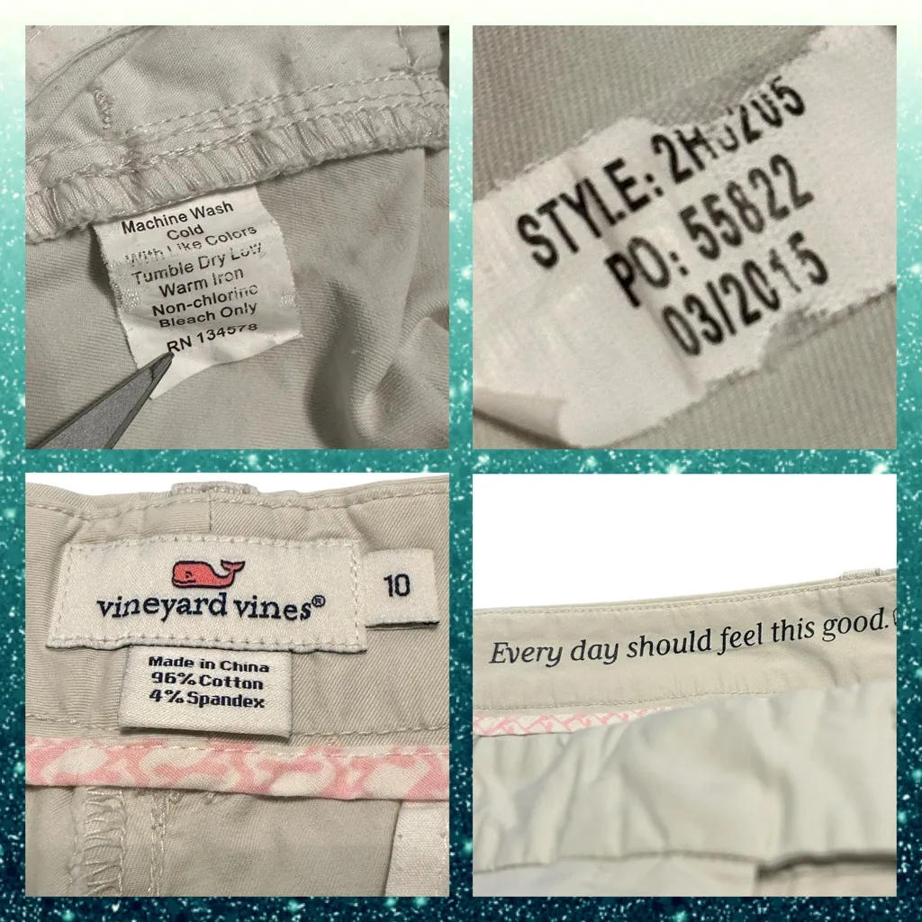 Vineyard Vines Preppy Bermuda Light Khaki Cotton Blend Shorts Womens Size 10 - Image 9
