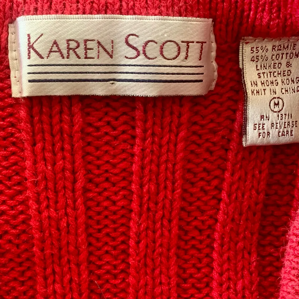 Vintage Karen Scott Red Heart Sweater Vest - Image 5