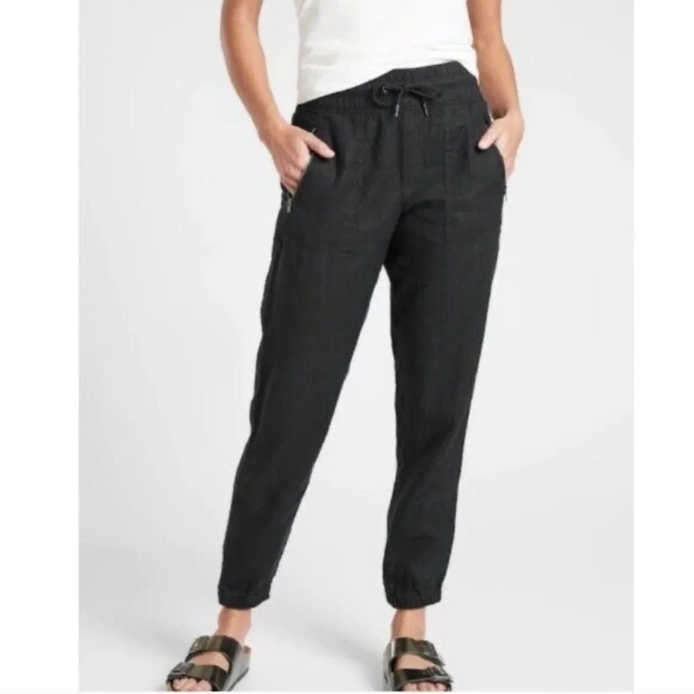 Athleta Black Cabo Linen Joggers Size 0‎ - Image 10
