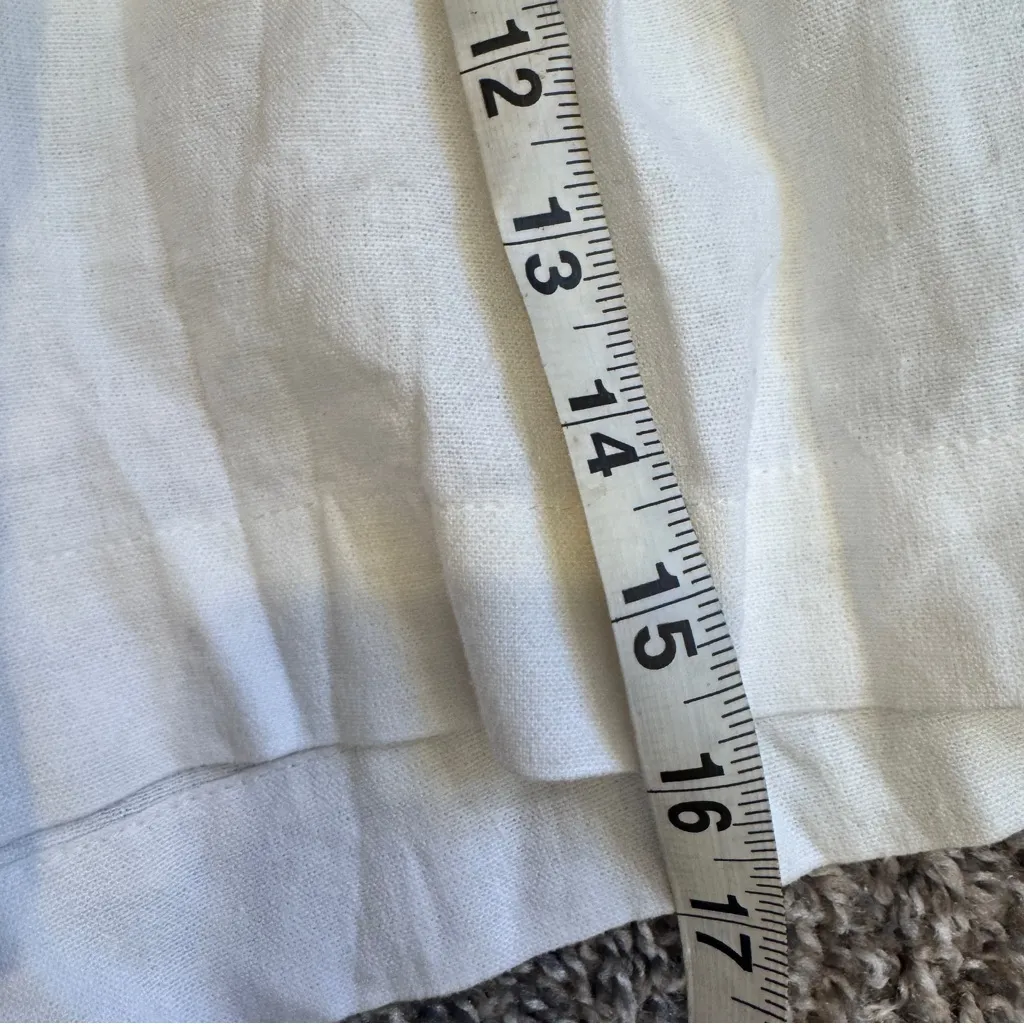 Rachel Zoe White Linen Blend High Rise Dressy Shorts Womens 6 Preppy Belted - Image 2