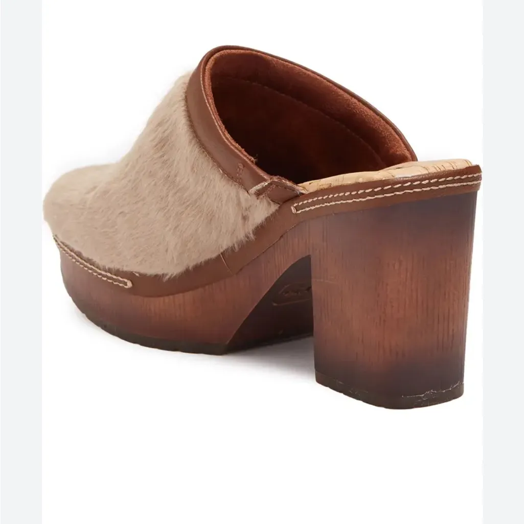 Korks Women's Lori Faux Fur Slip On Mule Clogs Tan Size 6 - Image 2