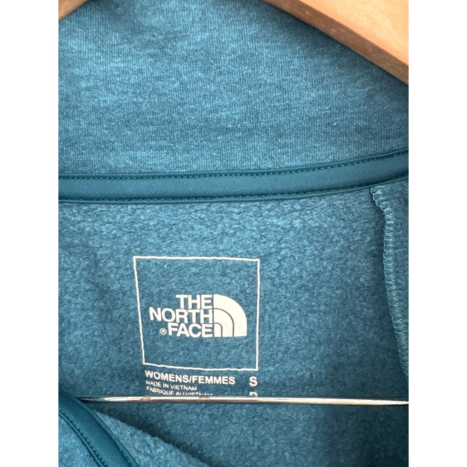 The North Face Pullover Sweatshirt Womens Size Small Quarter Zip Crop‎ Top Blue - Image 2