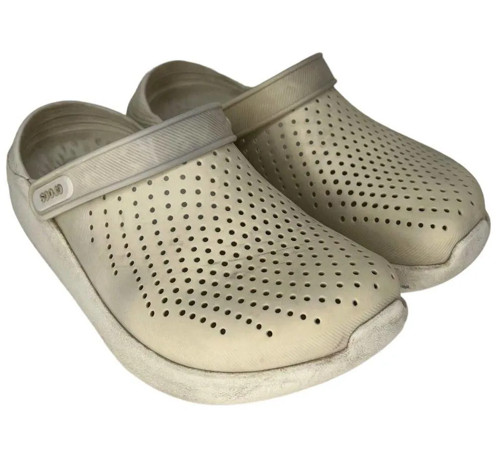 Crocs Lite Ride Clogs Comfort Slip On Sandal Unisex White Mens 6 Womens 7 - Image 3